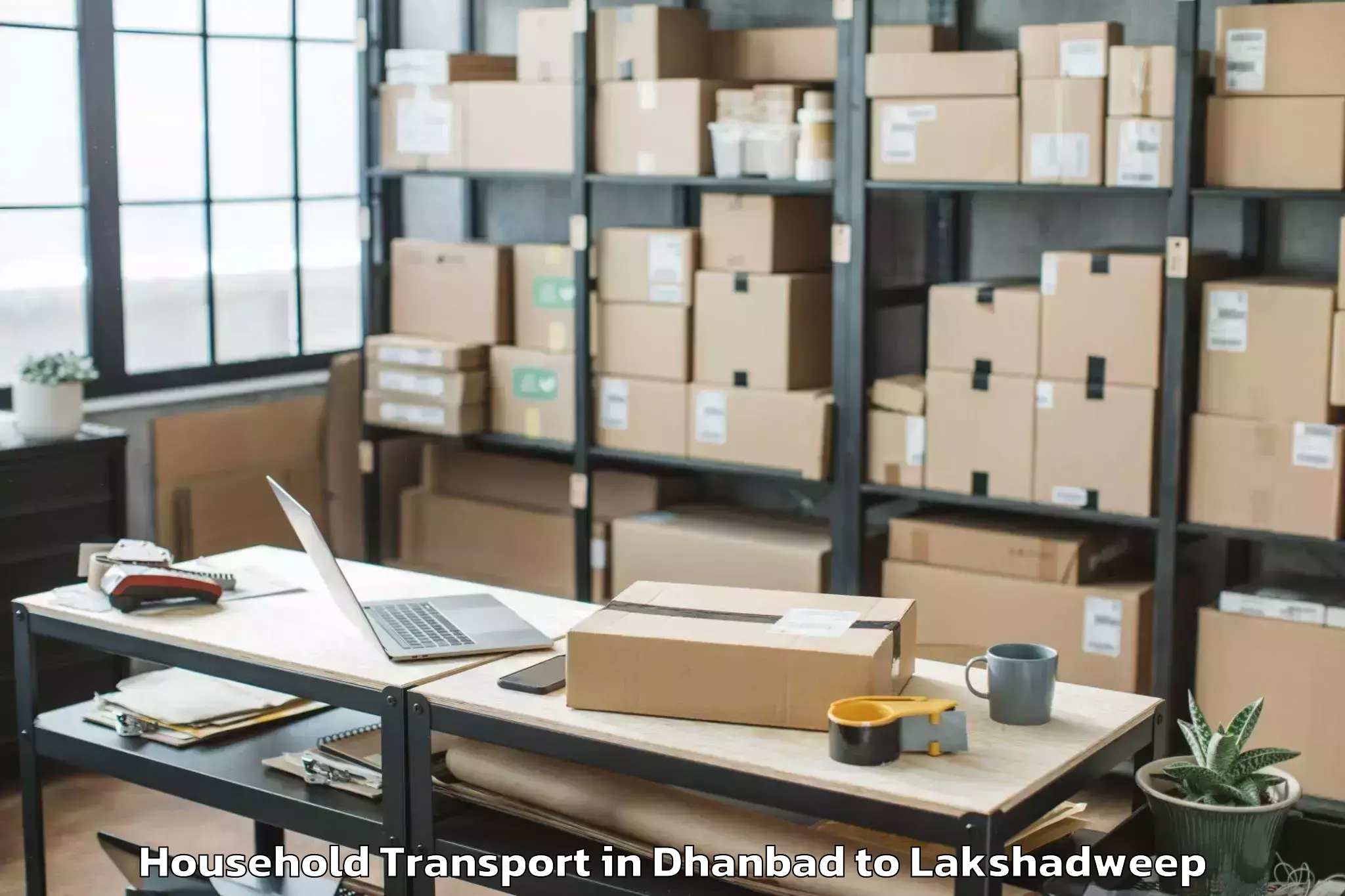 Dhanbad to Kiltan Island Household Transport Booking